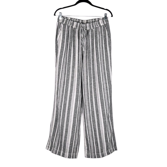 Briggs New York Pants - Briggs Linen Rayon Blend Striped Coastal Classic Lounge Wide Leg Pants Sz Large